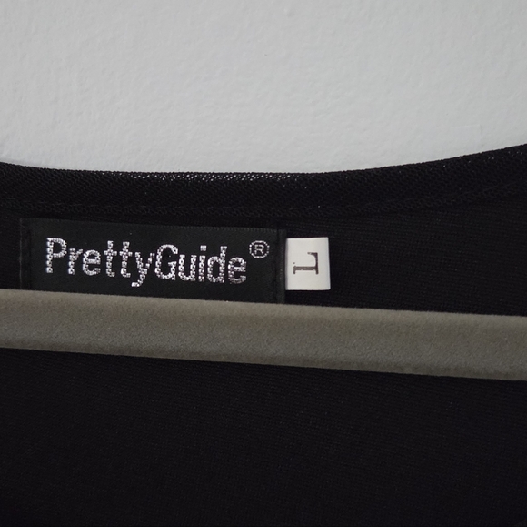 PrettyGuide Black Sequin Short Sleeve Party Top Size L - Picture 2 of 5